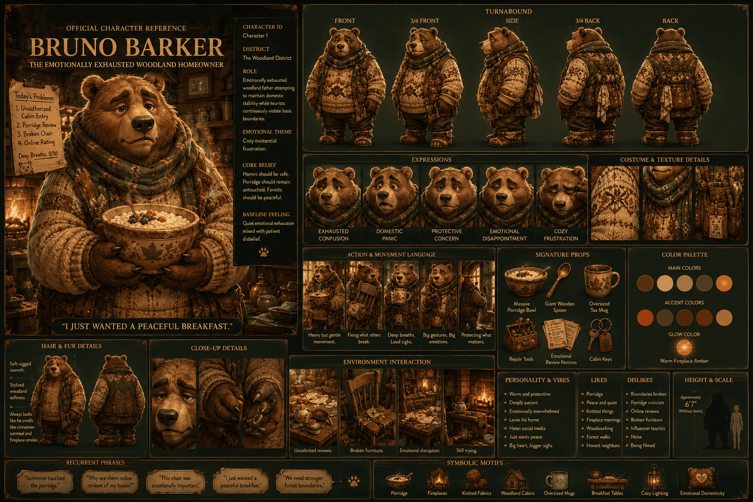 Bruno Barker reference sheet