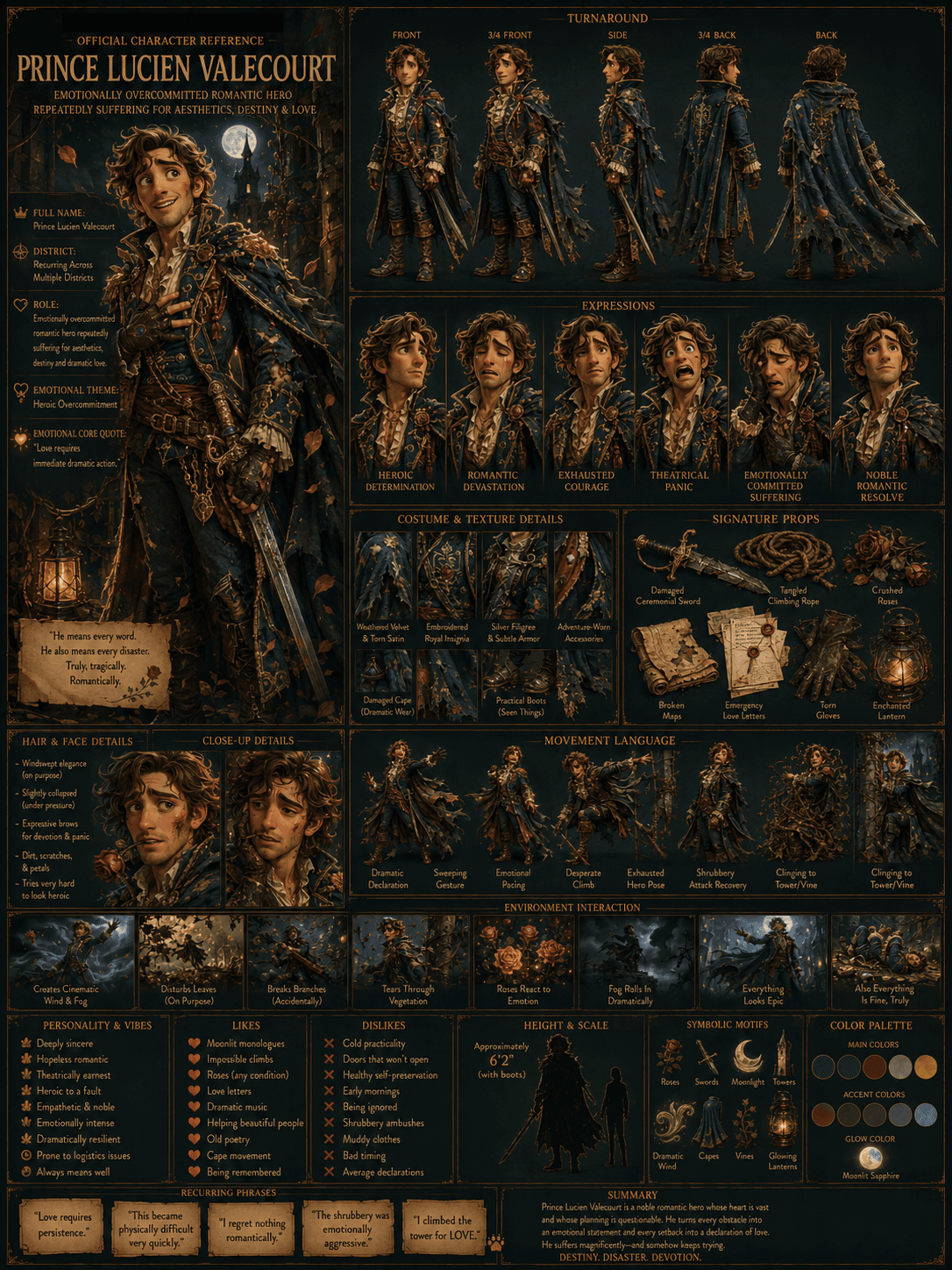 Prince Lucien Valecourt reference sheet