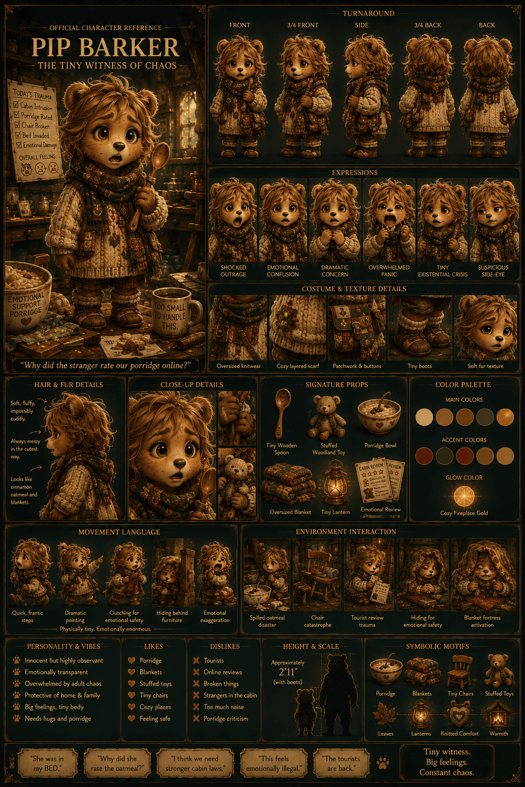 Pip Barker reference sheet