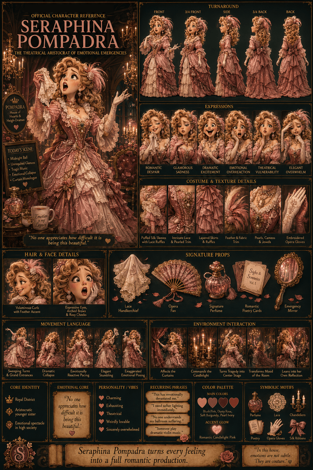 Seraphina Pompadra reference sheet